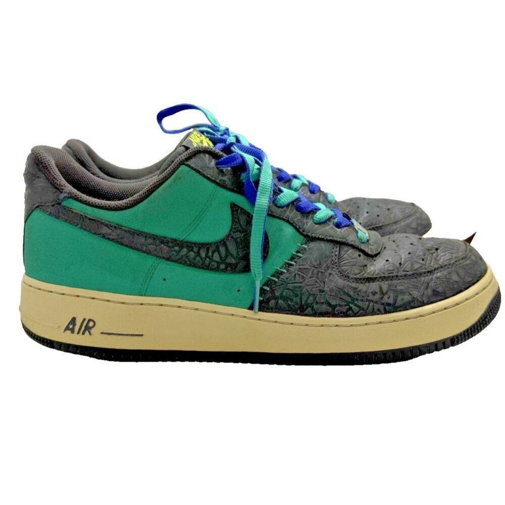 Nike Air Force 1 Low Sneakers Godzilla Green/Goblin Atomic Teal Sz 13 488298-304